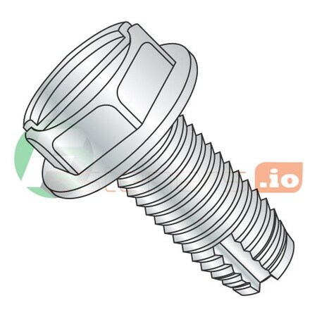 Newport Fasteners Thread Cutting Screw, #10-24 x 3/4 in, Zinc Plated Steel Hex Head Slotted Drive, 6000 PK 244616